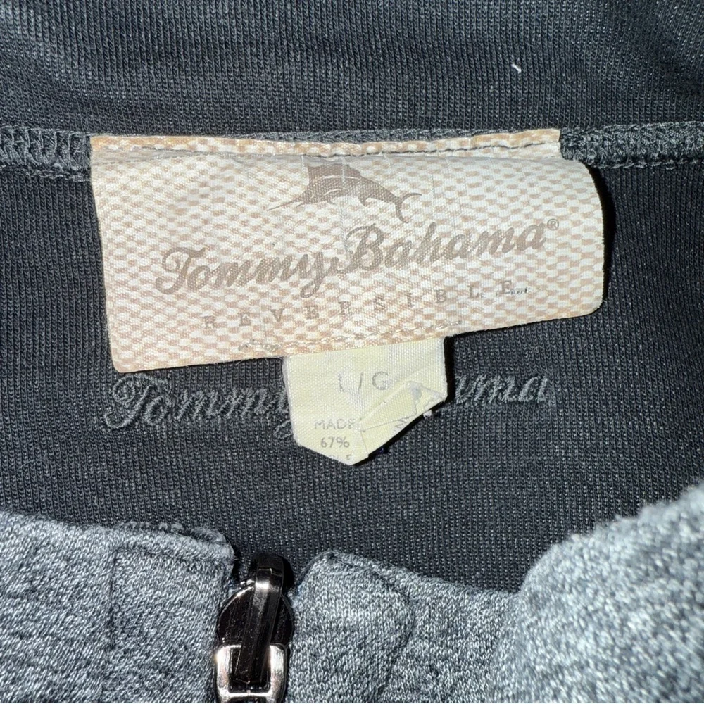 Tommy Bahama Gray Bayview Reversible Quarter‎ Zip Long Sleeve Sweater Sz L